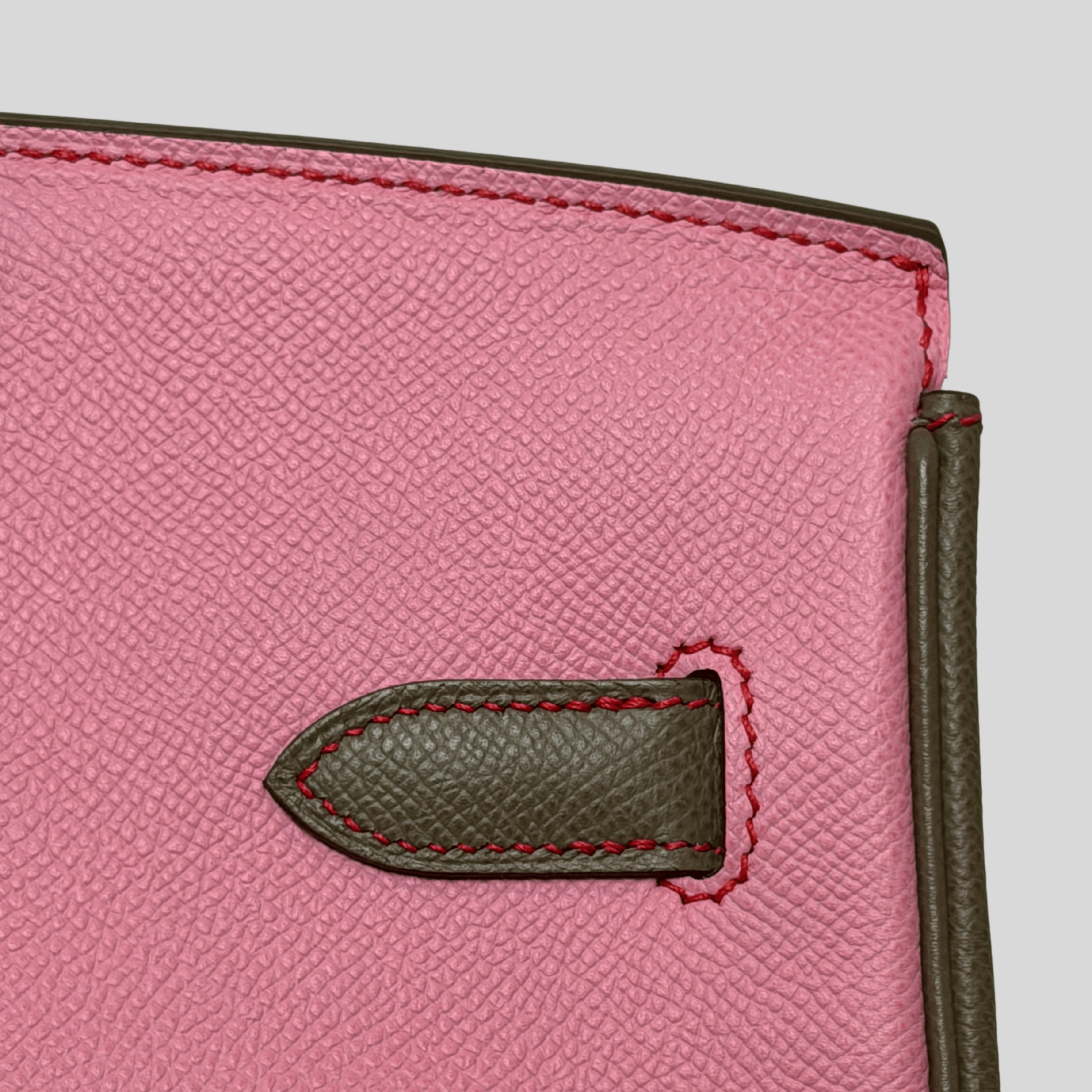 Hermès Birkin 35 HSS Tricolor Bubblegum, Rouge Casaque, Etain Epsom Gold Hardware