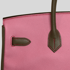 Hermès Birkin 35 HSS Tricolor Bubblegum, Rouge Casaque, Etain Epsom Gold Hardware