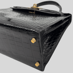 Hermès Kelly 28 Black Porosus Crocodile Leather Gold Hardware | Randolph Goods