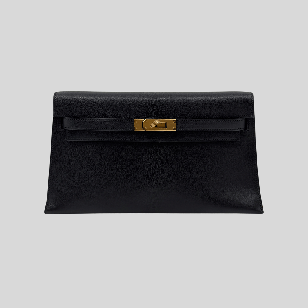 Hermès Kelly Elan Black Chèvre Gold Hardware | Randolph Goods