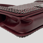 CHANEL Chained Boy Flap Old Medium Burgundy Glazed Calfskin Aged Gunmetal Hardware | Randolph Goods