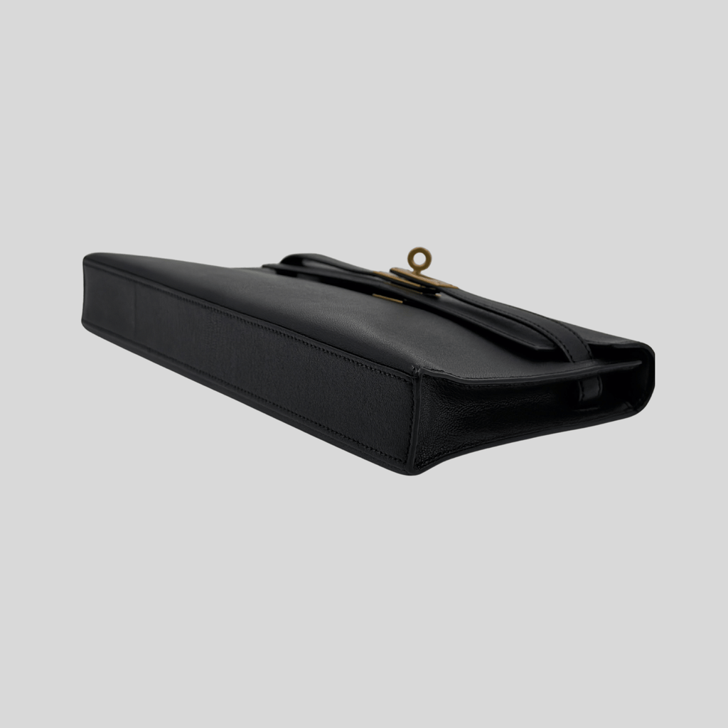 Hermès Kelly Elan Black Chèvre Gold Hardware | Randolph Goods
