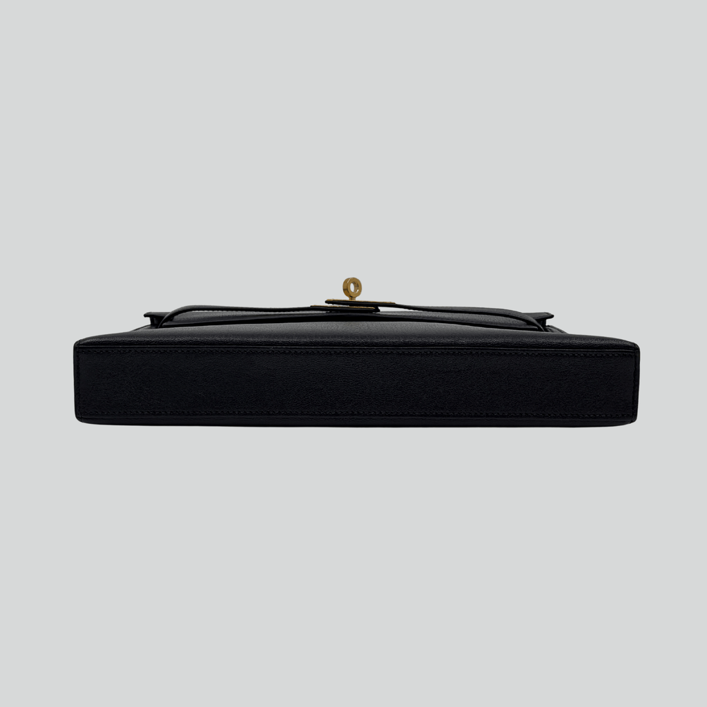 Hermès Kelly Elan Black Chèvre Gold Hardware | Randolph Goods