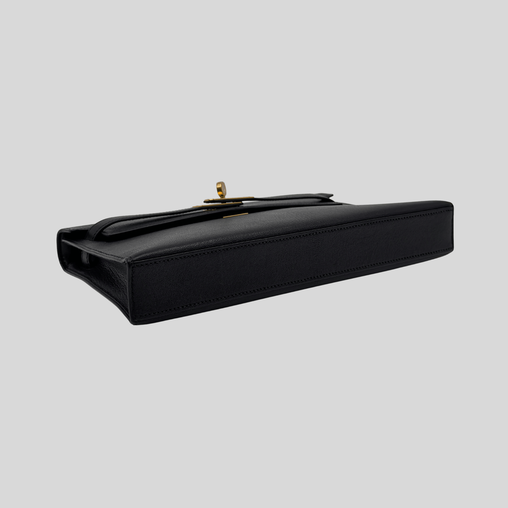 Hermès Kelly Elan Black Chèvre Gold Hardware | Randolph Goods