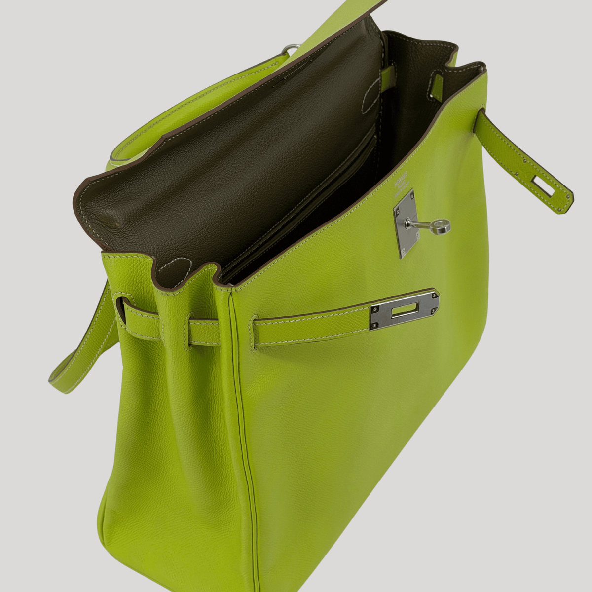 Hermès Kelly 35 Candy Collection Verso Kiwi/Lichen Epsom Palladium Hardware
