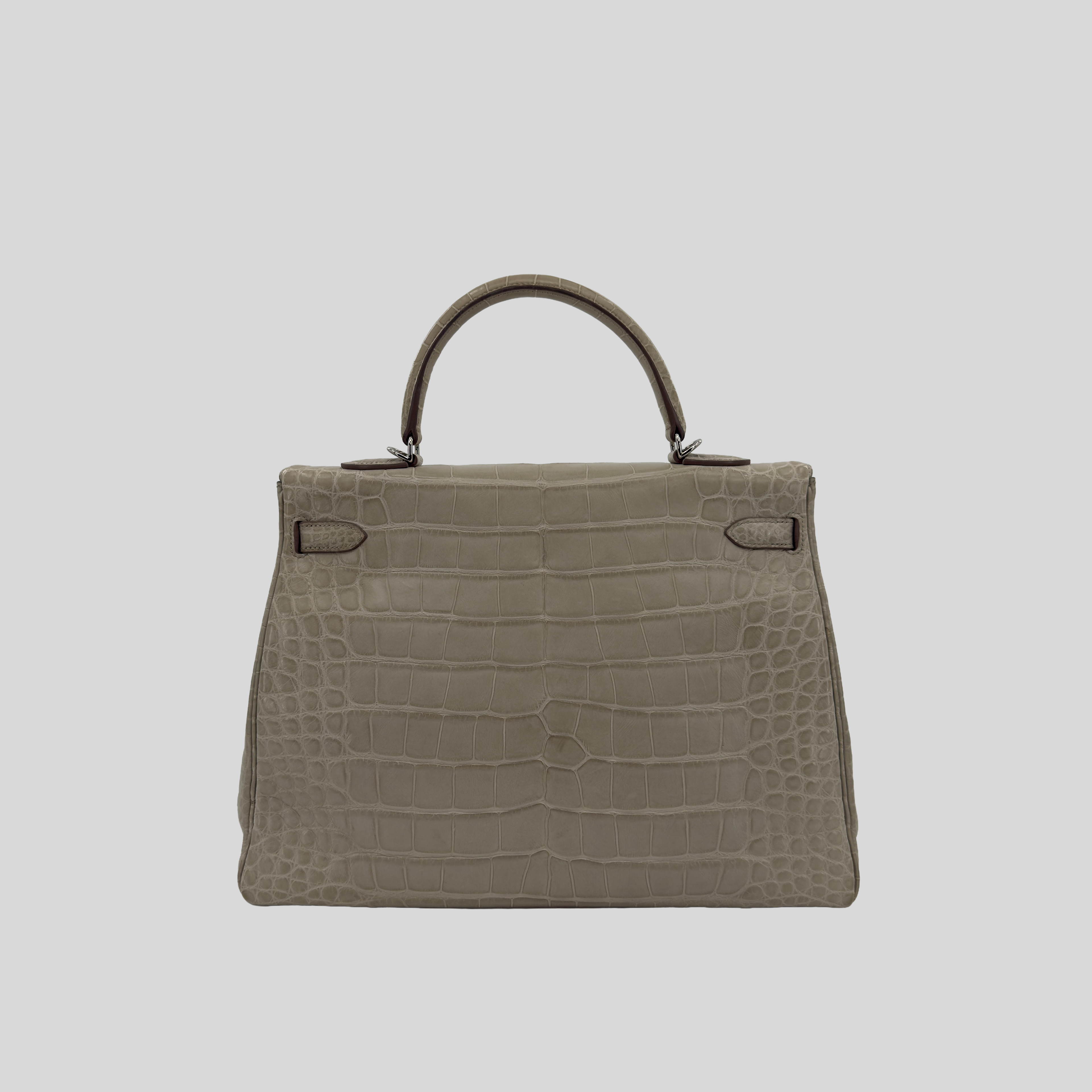 Hermès Kelly 35 Beton Matte Alligator Palladium Hardware
