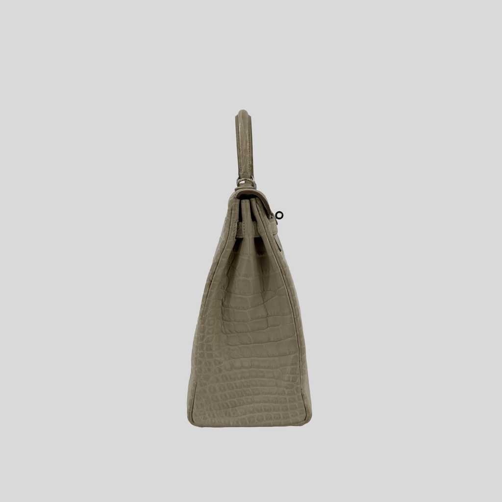 Hermès Kelly 35 Beton Matte Alligator Palladium Hardware