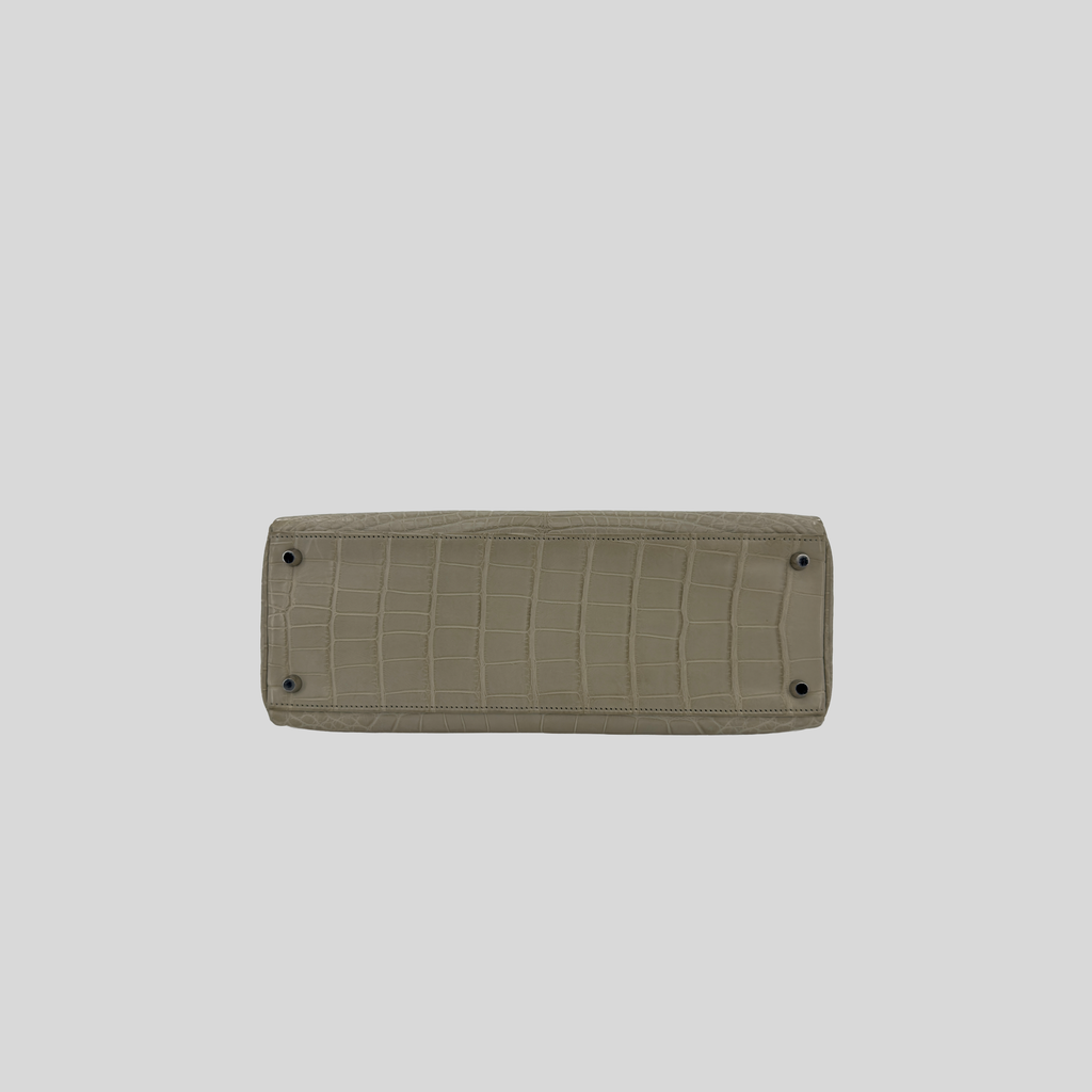 Hermès Kelly 35 Beton Matte Alligator Palladium Hardware