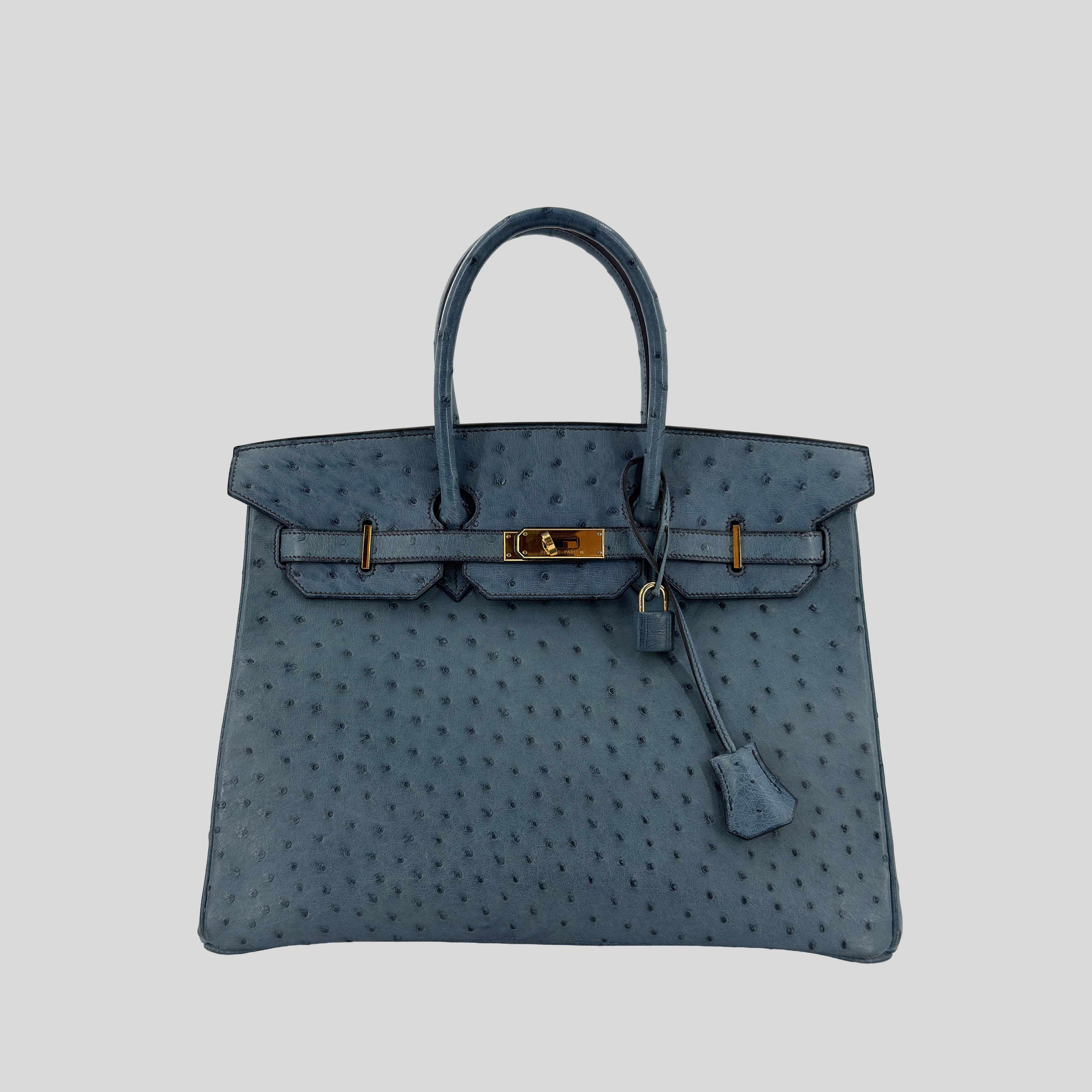 Hermès Birkin 35 Bleu Roi Ostrich Gold Hardware