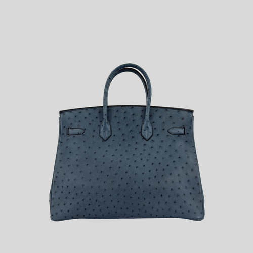 Hermès Birkin 35 Bleu Roi Ostrich Gold Hardware