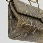 CHANEL Python Reissue Double Flap Jumbo Bronze Multicolor Aged Gold Hardware