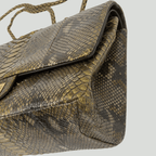 CHANEL Python Reissue Double Flap Jumbo Bronze Multicolor Aged Gold Hardware