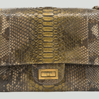 CHANEL Python Reissue Double Flap Jumbo Bronze Multicolor Aged Gold Hardware