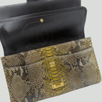 CHANEL Python Reissue Double Flap Jumbo Bronze Multicolor Aged Gold Hardware
