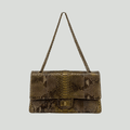 CHANEL Python Reissue Double Flap Jumbo Bronze Multicolor Aged Gold Hardware