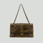 CHANEL Python Reissue Double Flap Jumbo Bronze Multicolor Aged Gold Hardware