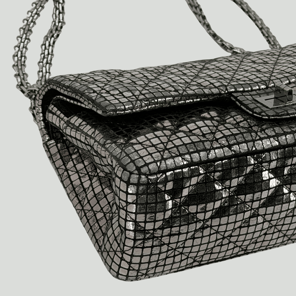 CHANEL Reissue Double Flap Small Silver Mosaic Mirror Pattern | Randolph Goods