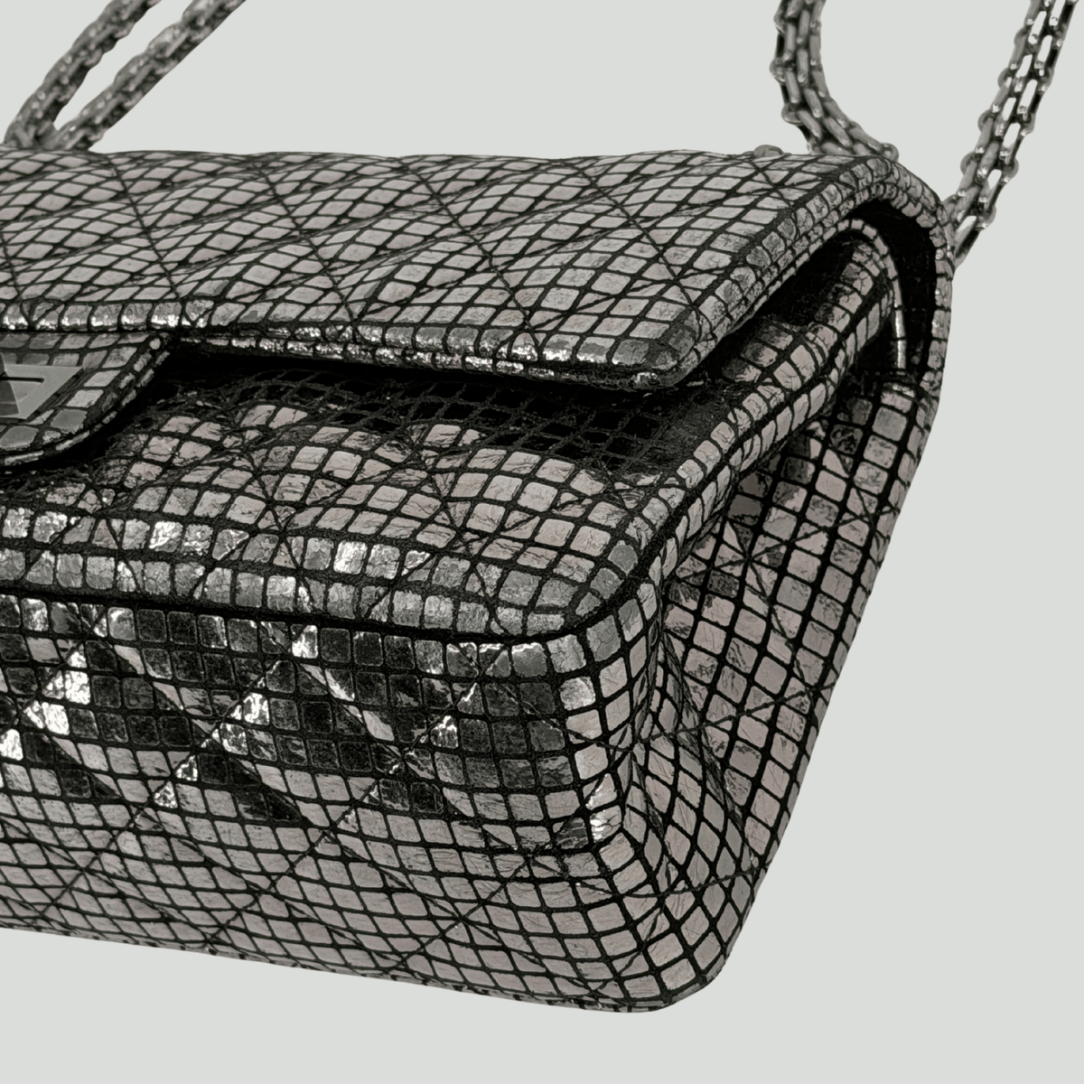 CHANEL Reissue Double Flap Small Silver Mosaic Mirror Pattern | Randolph Goods