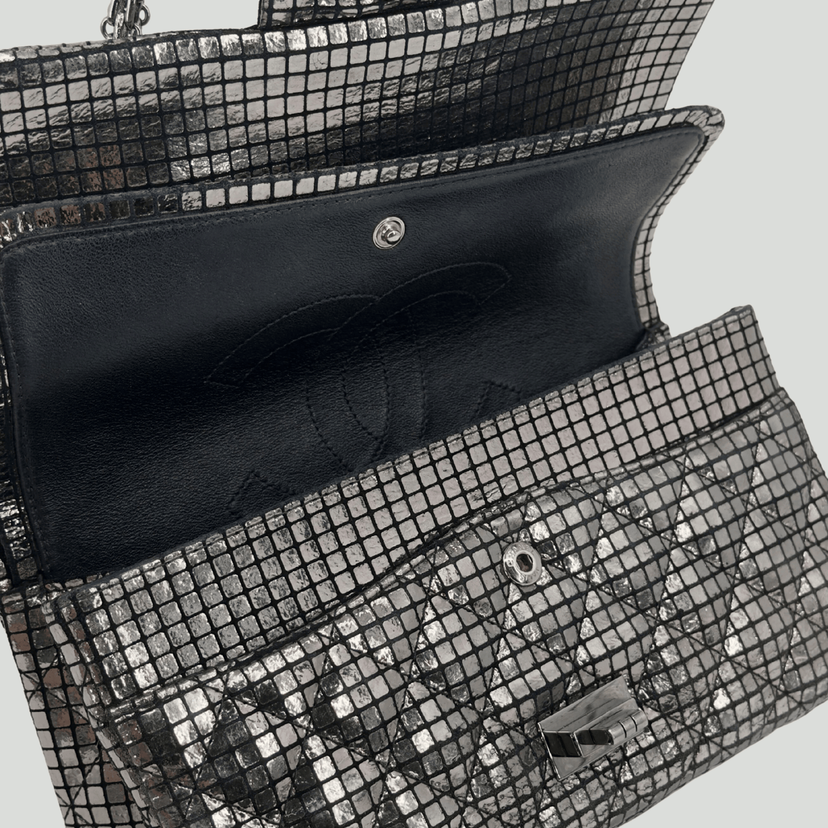 CHANEL Reissue Double Flap Small Silver Mosaic Mirror Pattern | Randolph Goods