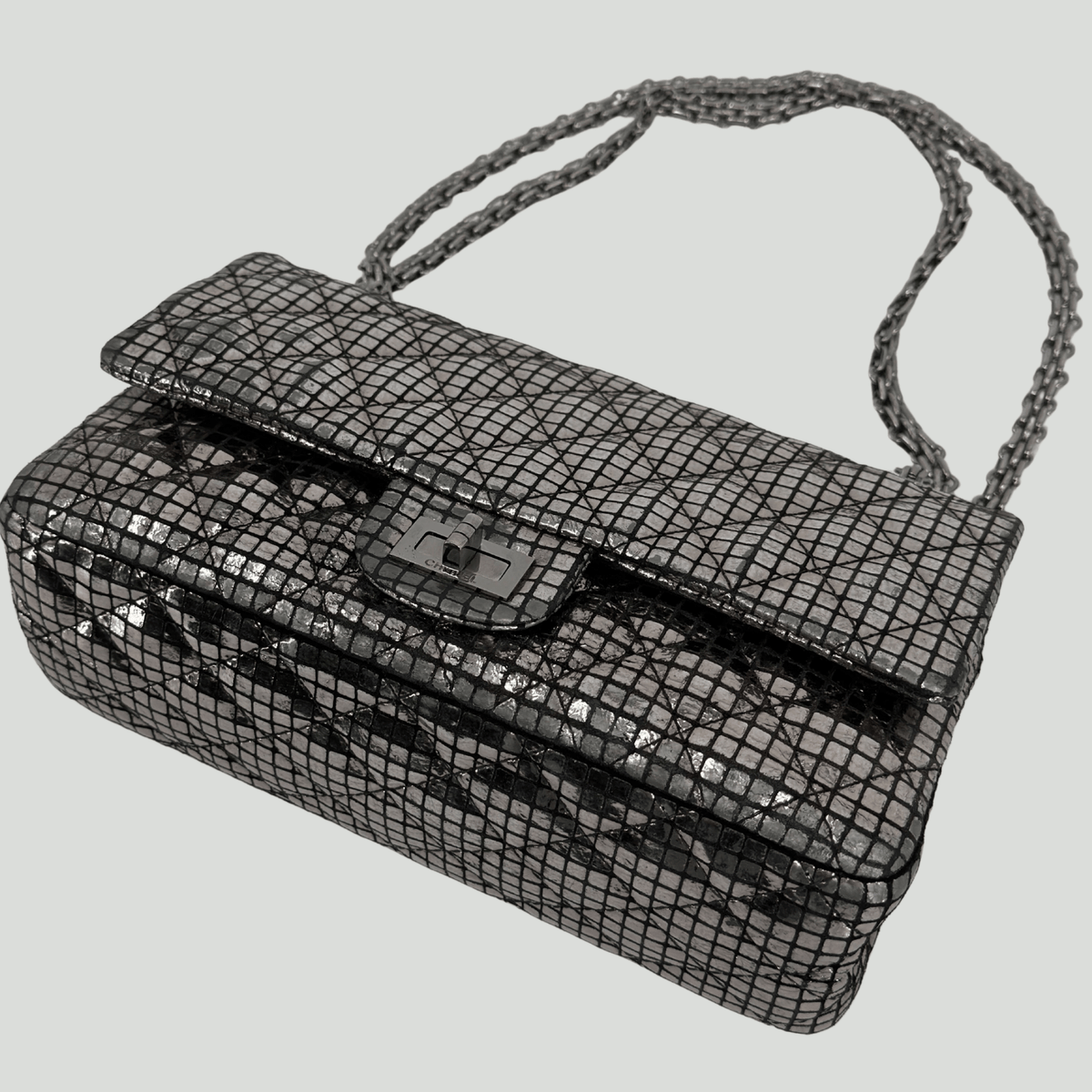 CHANEL Reissue Double Flap Small Silver Mosaic Mirror Pattern | Randolph Goods