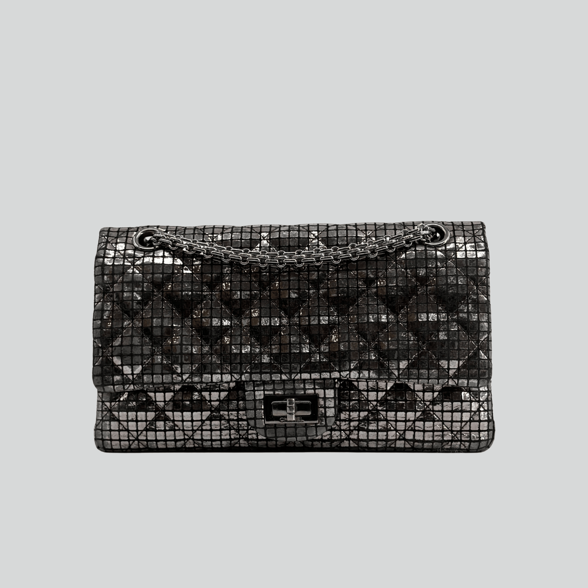 CHANEL Reissue Double Flap Small Silver Mosaic Mirror Pattern | Randolph Goods