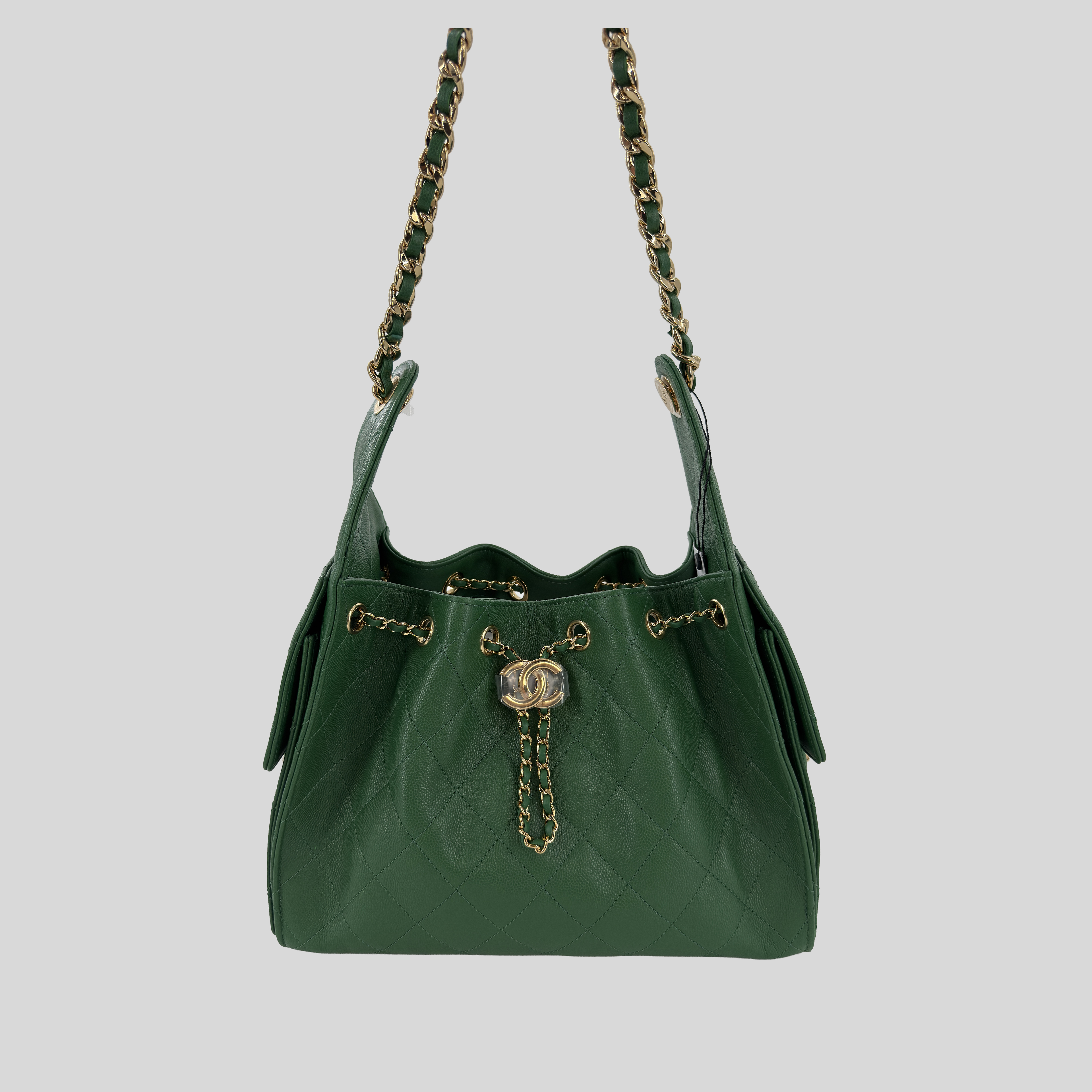 Chanel 25 Hobo Small Métiers d’Art 26A Green Caviar Leather Gold Hardware