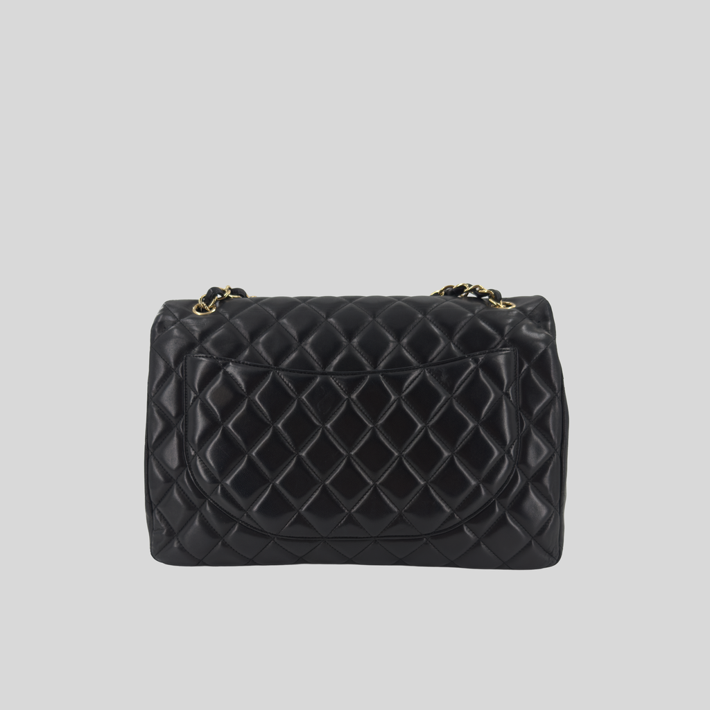 Chanel Classic Flap Maxi Black Lambskin Gold Hardware