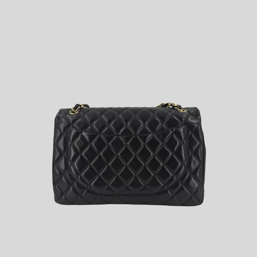 Chanel Classic Flap Maxi Black Lambskin Gold Hardware