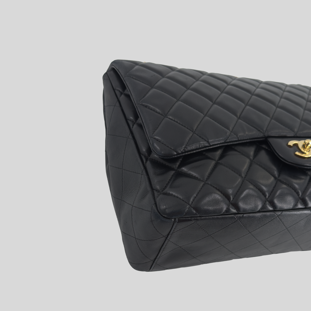 Chanel Classic Flap Maxi Black Lambskin Gold Hardware