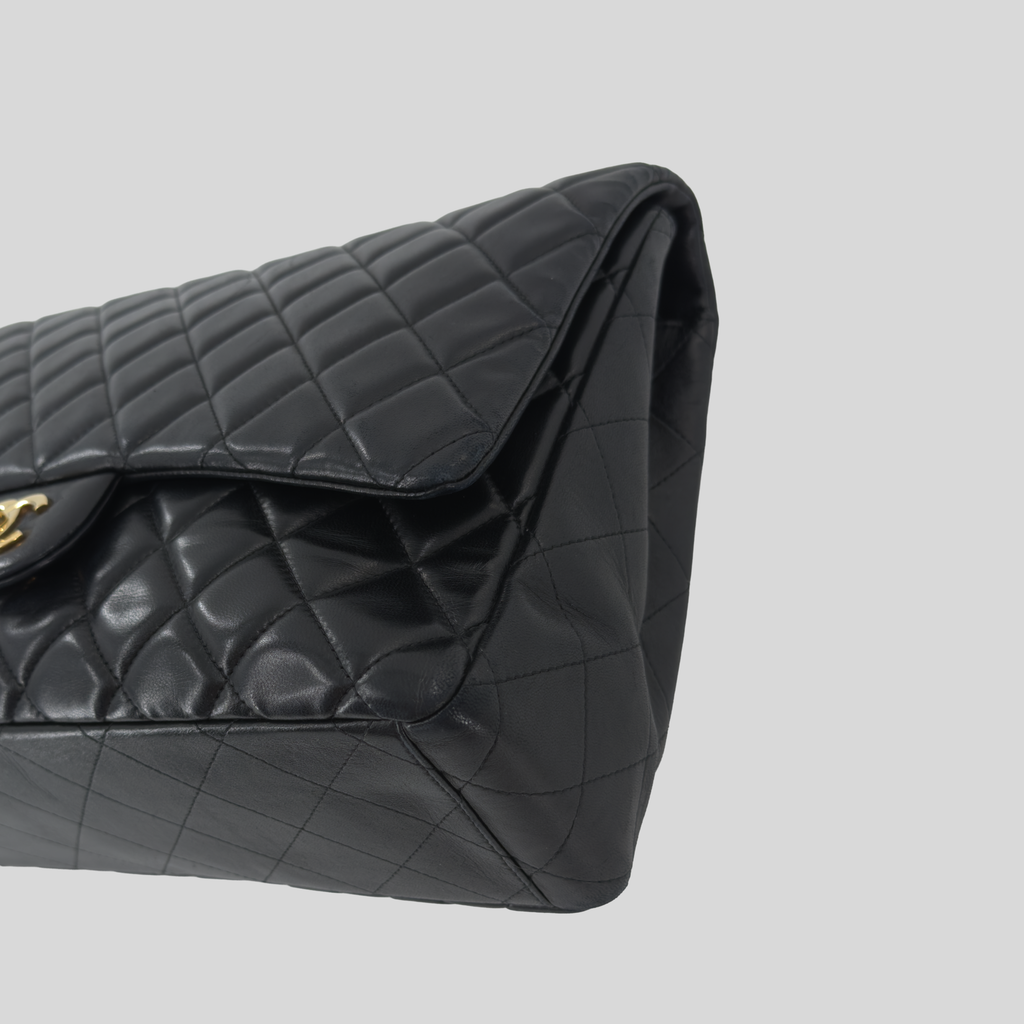Chanel Classic Flap Maxi Black Lambskin Gold Hardware