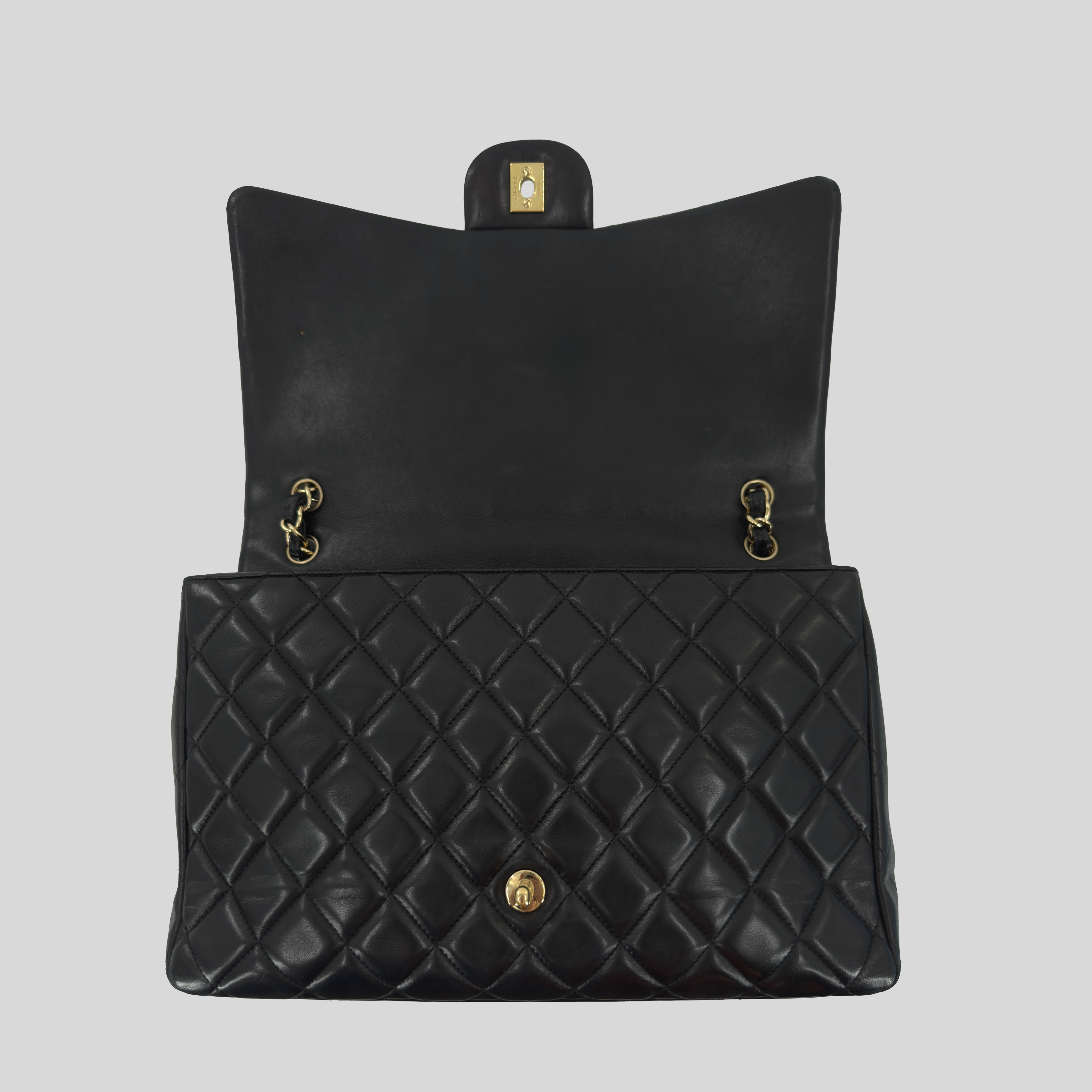Chanel Classic Flap Maxi Black Lambskin Gold Hardware