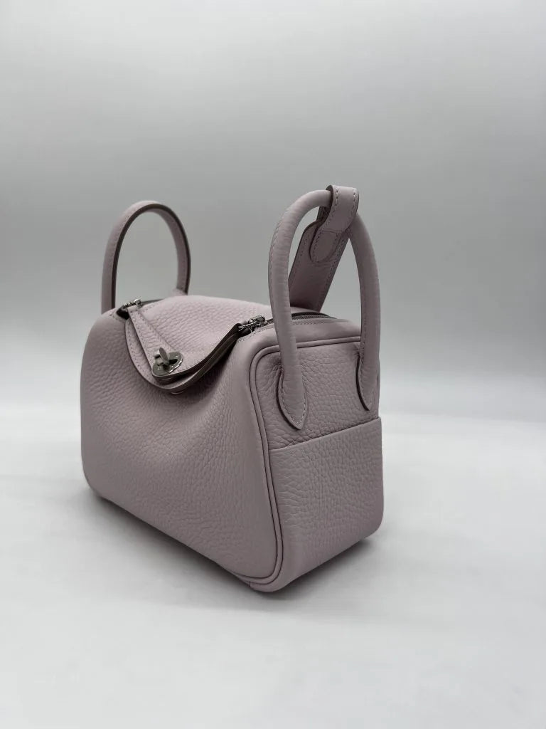 Hermès Mini Lindy Mauve Pale Togo Leather Palladium Hardware