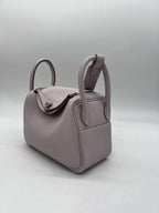Hermès Mini Lindy Mauve Pale Togo Leather Palladium Hardware