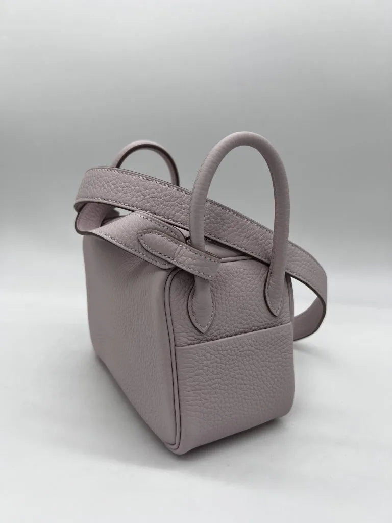 Hermès Mini Lindy Mauve Pale Togo Leather Palladium Hardware