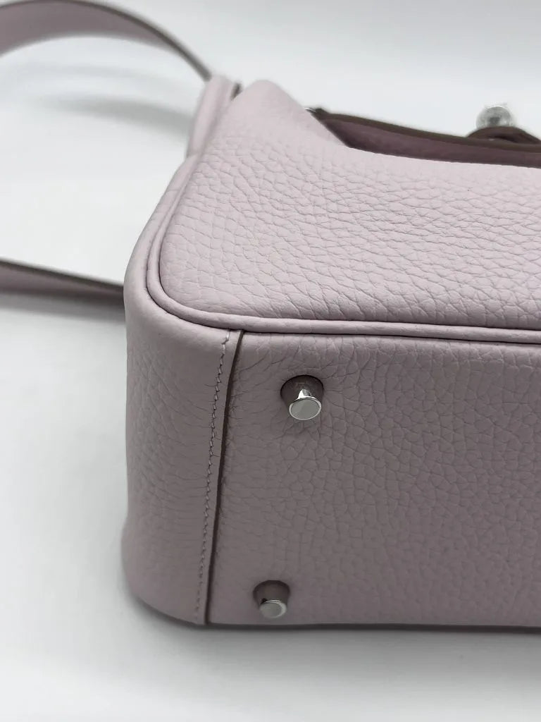 Hermès Mini Lindy Mauve Pale Togo Leather Palladium Hardware