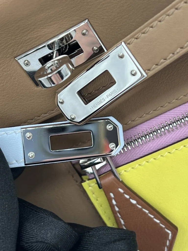 Hermès Kelly 25 Chai Multicolor Swift Palladium