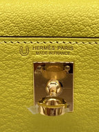 Hermès Mini Kelly Lime & Nata Chèvre Gold Hardware