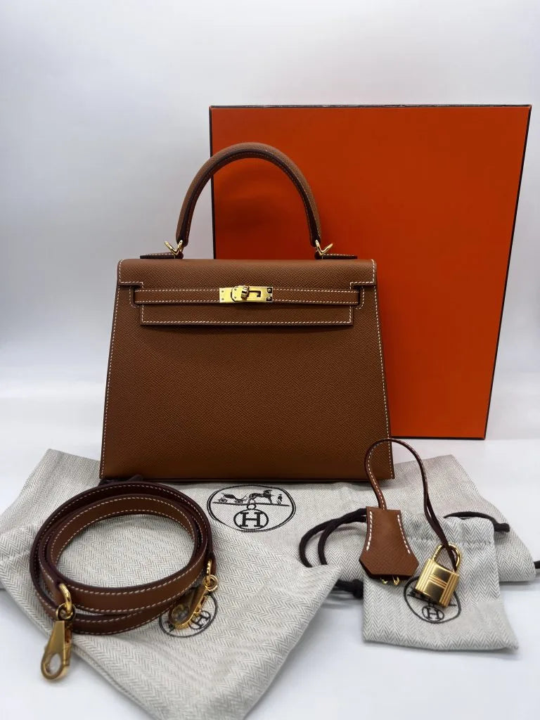 Hermès Kelly 25 Gold Epsom Leather, Gold Hardware