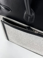 Hermès HAC (Haut à Courroies) 40 Limited Edition Cargo Noir Swift and Toile Palladium Hardware