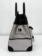 Hermès HAC (Haut à Courroies) 40 Limited Edition Cargo Noir Swift and Toile Palladium Hardware