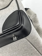 Hermès HAC (Haut à Courroies) 40 Limited Edition Cargo Noir Swift and Toile Palladium Hardware