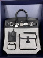 Hermès HAC (Haut à Courroies) 40 Limited Edition Cargo Noir Swift and Toile Palladium Hardware