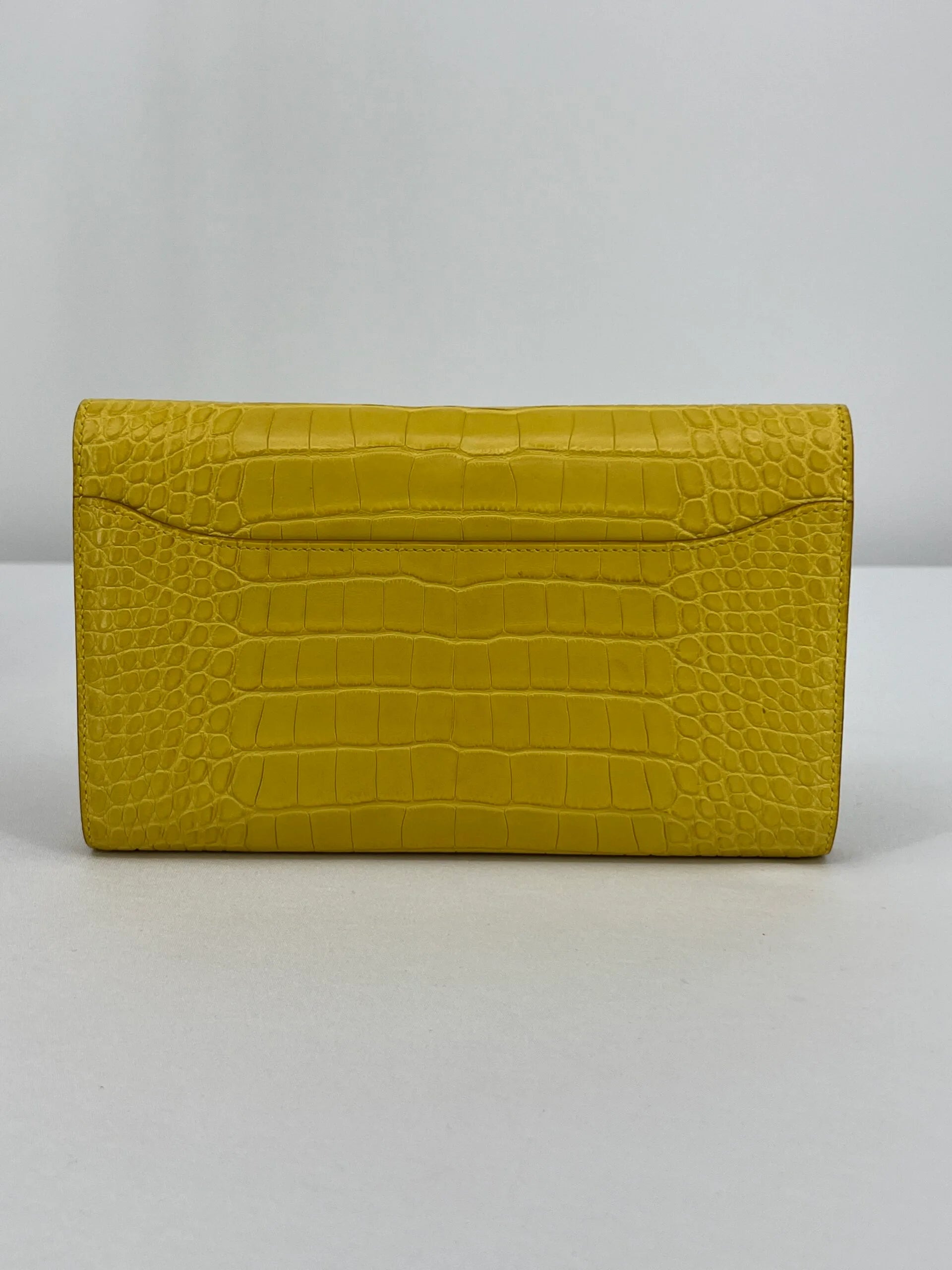 Hermès Constance Long Mimosa Matte Alligator Palladium Hardware