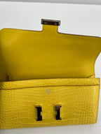 Hermès Constance Long Mimosa Matte Alligator Palladium Hardware