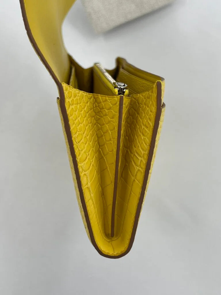 Hermès Constance Long Mimosa Matte Alligator Palladium Hardware