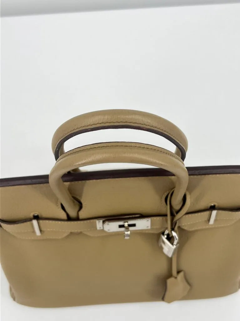 Hermès Birkin 30 Trench Evercolor Leather Palladium Hardware