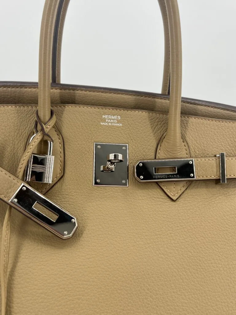 Hermès Birkin 30 Trench Evercolor Leather Palladium Hardware