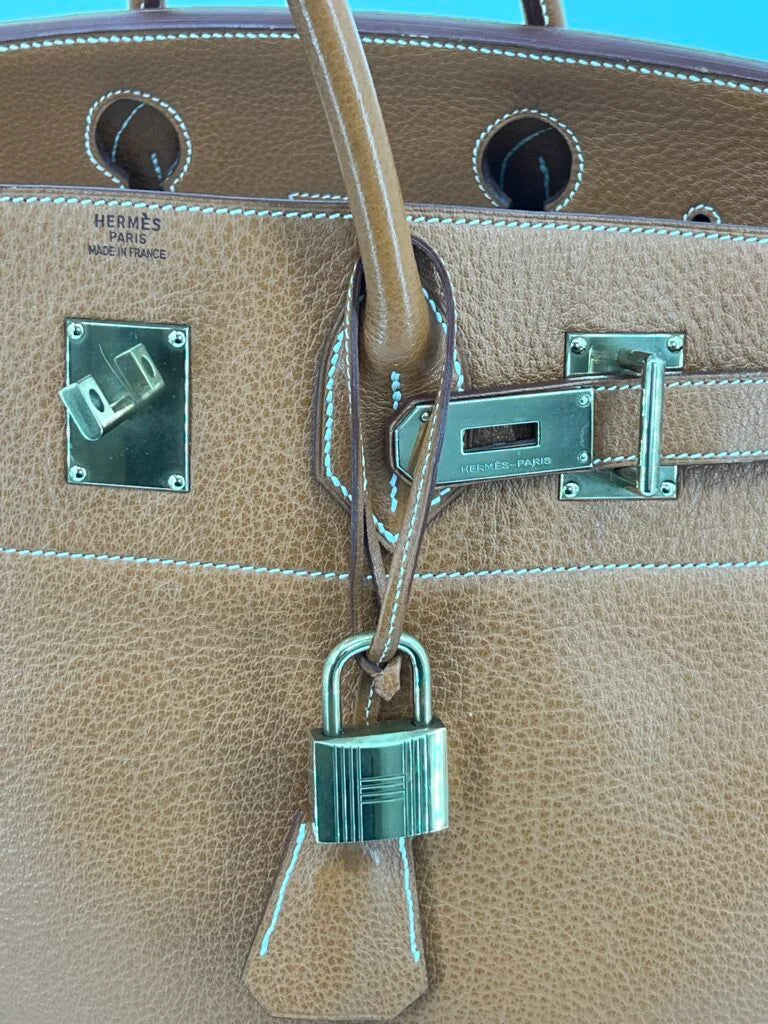 Hermès HAC (Haut à Courroies) 45 Natural Ardennes Leather Gold Hardware
