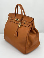 Hermès HAC (Haut à Courroies) 45 Natural Ardennes Leather Gold Hardware