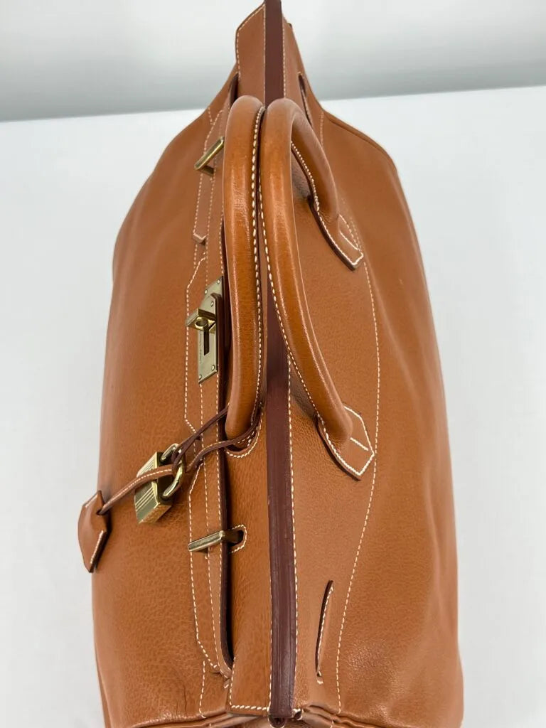Hermès HAC (Haut à Courroies) 45 Natural Ardennes Leather Gold Hardware